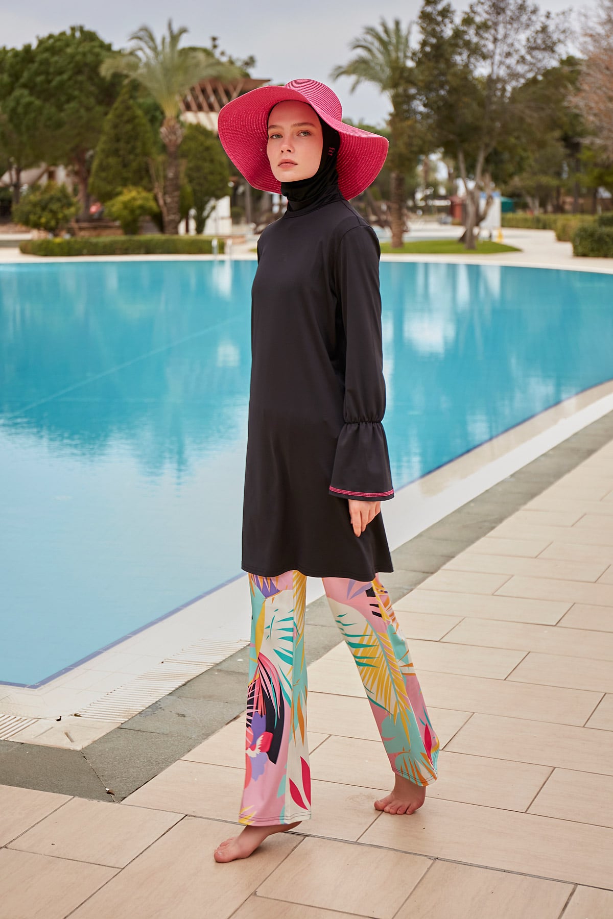 Lycra Black Burkini Modest Swimwear M2480