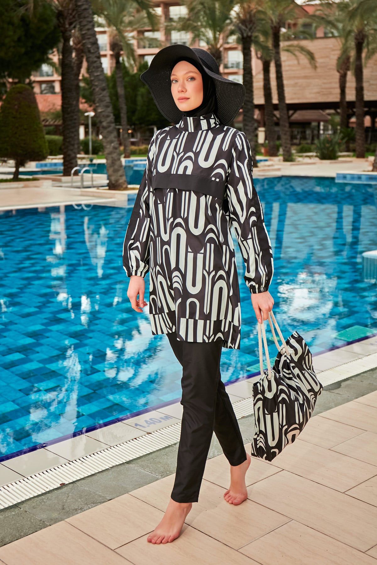 Colourful Burkini Modest Swimwear R2412