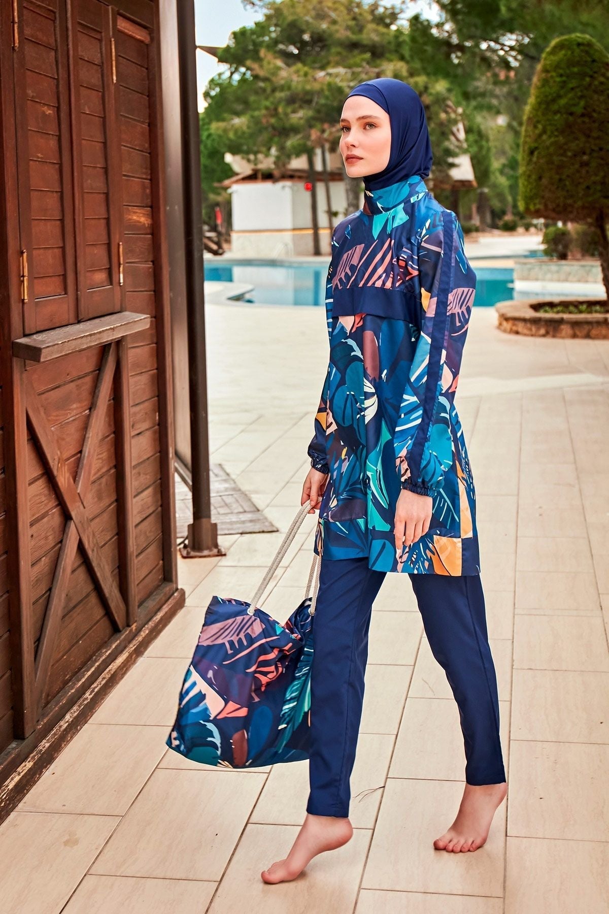 Colourful Burkini Modest Swimwear R2414