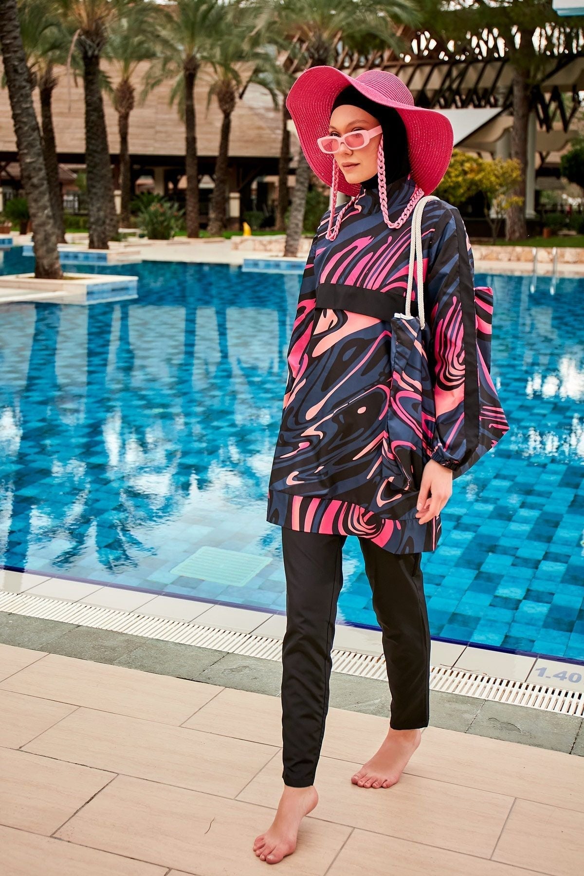 Colourful Burkini Modest Swimwear R2415