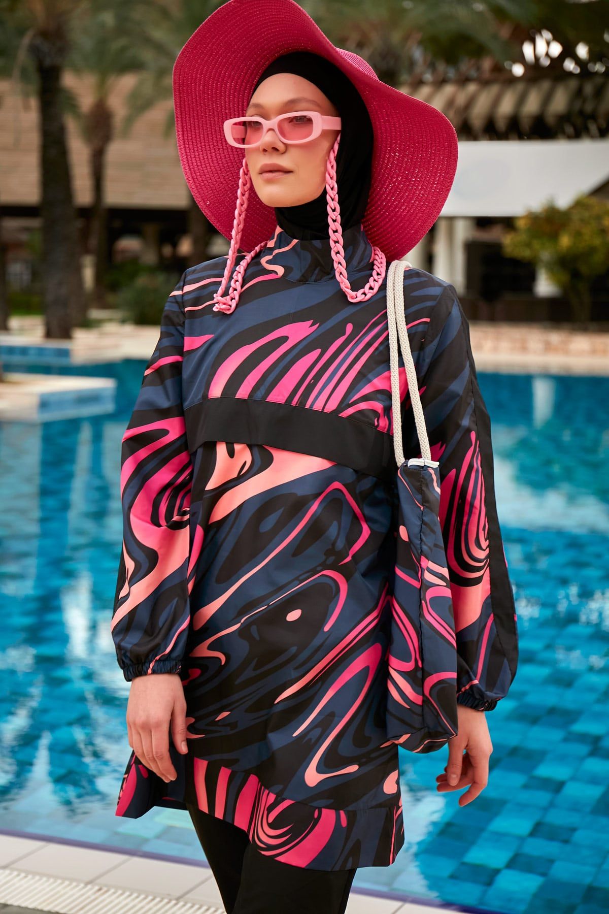 Colourful Burkini Modest Swimwear R2415