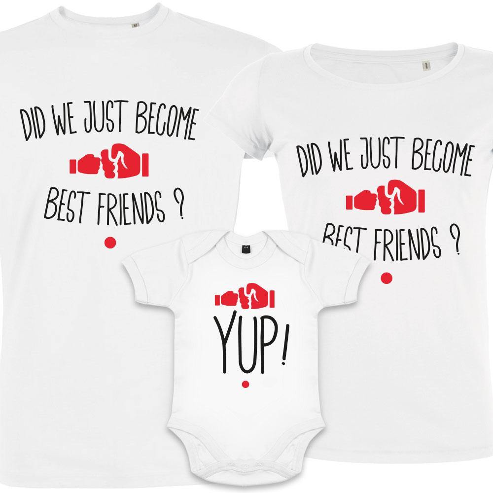 Best Friends Matching Family Organic Tees (Set of 3)