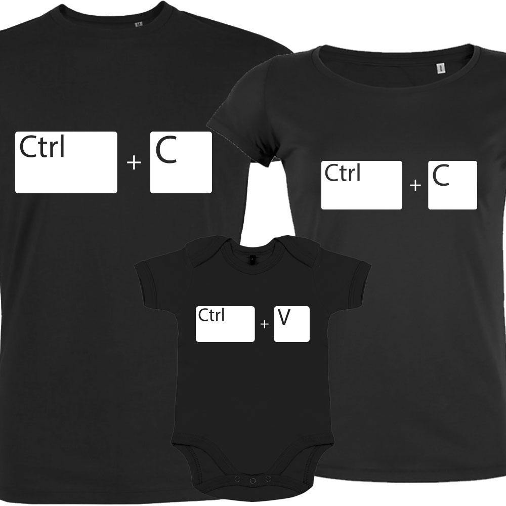 Ctrl+C Ctrl+V Matching Family Organic Tees (Set of 3)