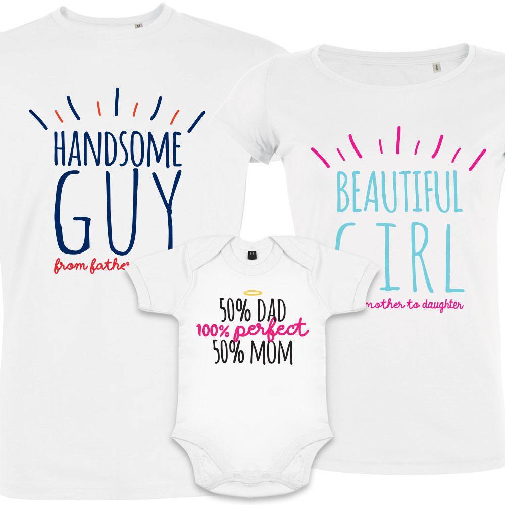 Perfect Family Girl Matching Family Organic Tees (Set of 3)