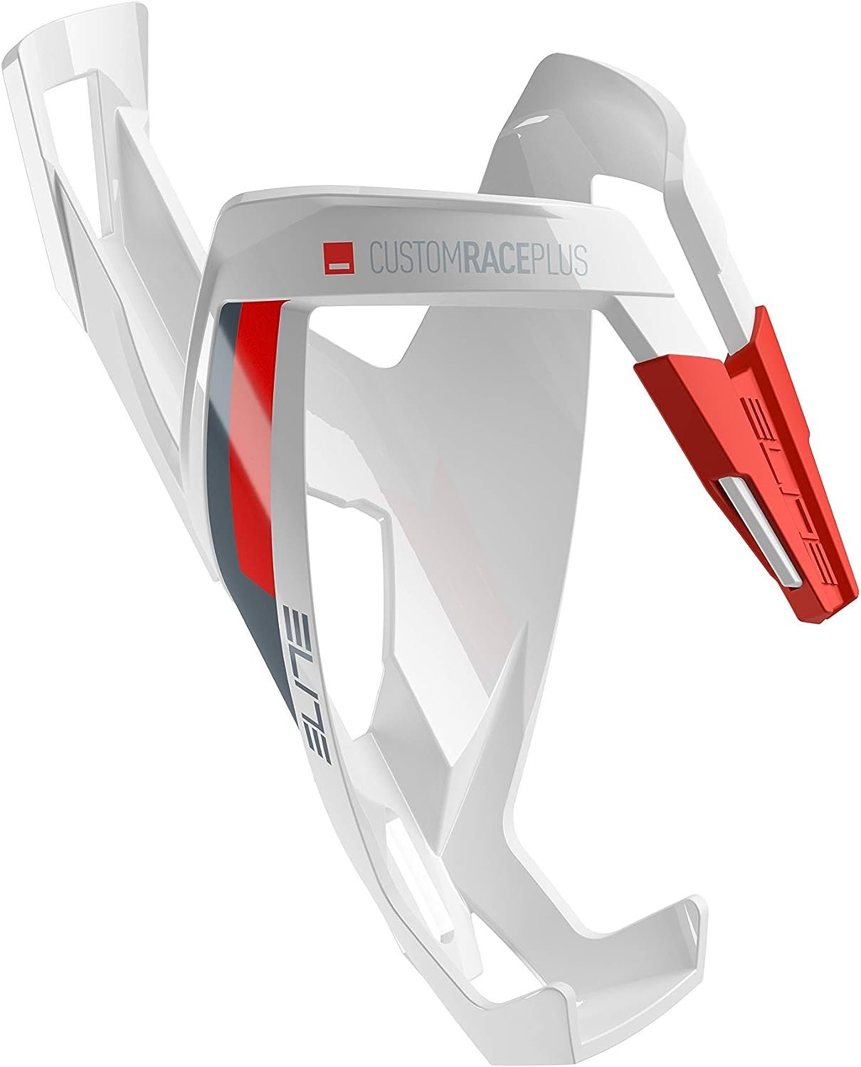 Elite Custom Race Plus Bottle Cage (White/Red)