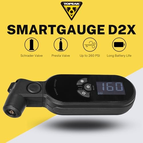 Topeak SmartGauge D2X Digital Tire Pressure Gauge - Accurate and Easy-to-Use