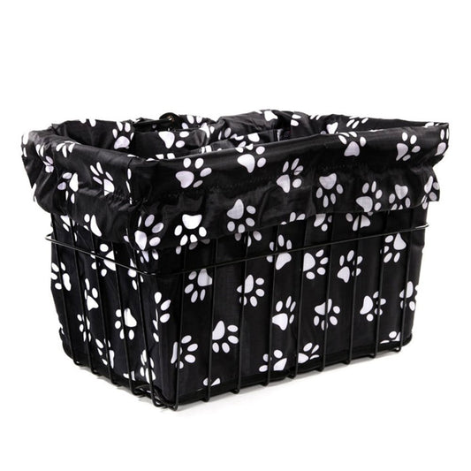 Cruiser Candy Bicycle Basket Liner Tote,Beach Cruiser Basket Cover, EBike Front Wire Or Wicker Bike Basket Fits Up to 15x12x10, Yoga Gym Beach Bag. Weatherproof Bike Bag (Dog PAW)