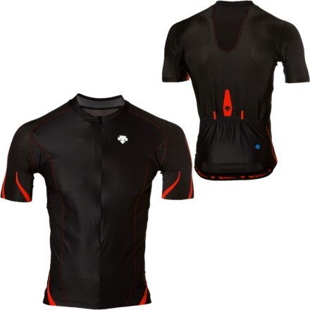 Descente Avanti 3/4-Zip Jersey - Short-Sleeve - Men's Black/True Red, L