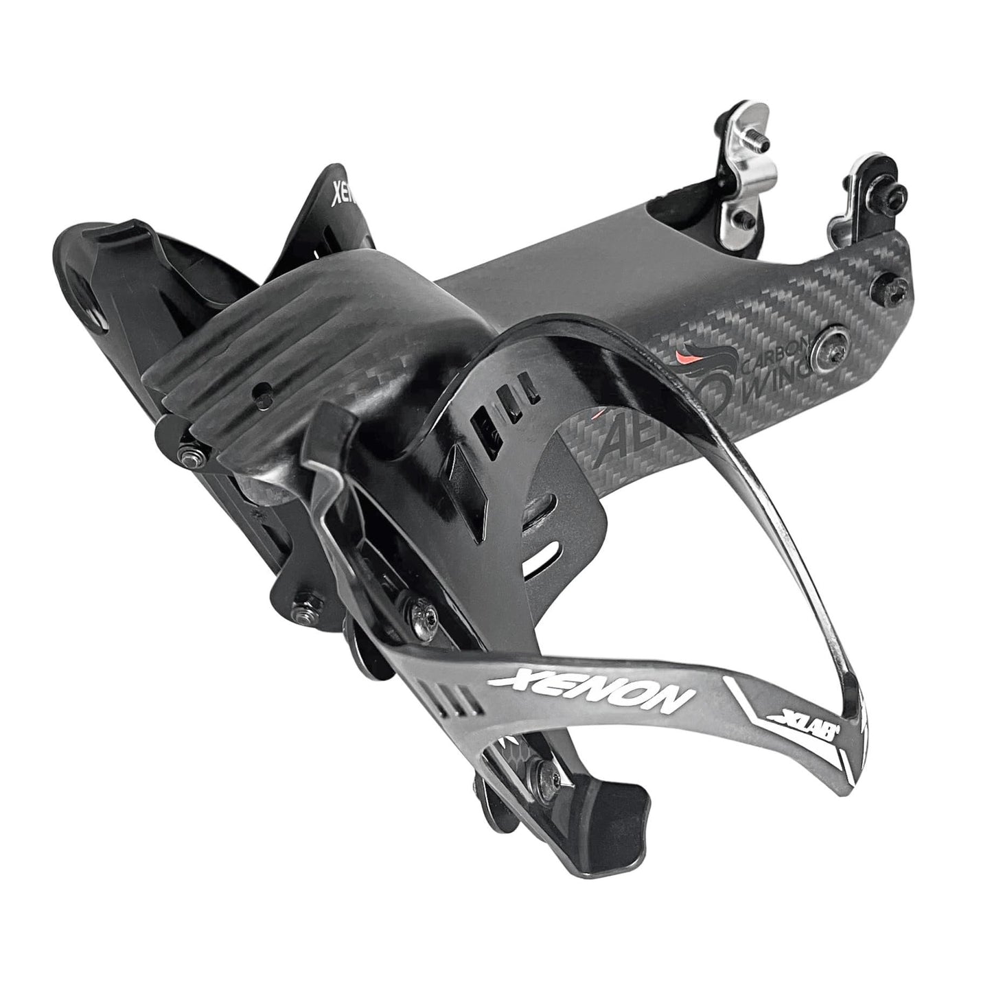 XLAB AERO Carbon Wing System Xenon Rear Hydration with HIGH Grip Cages for Triathlon