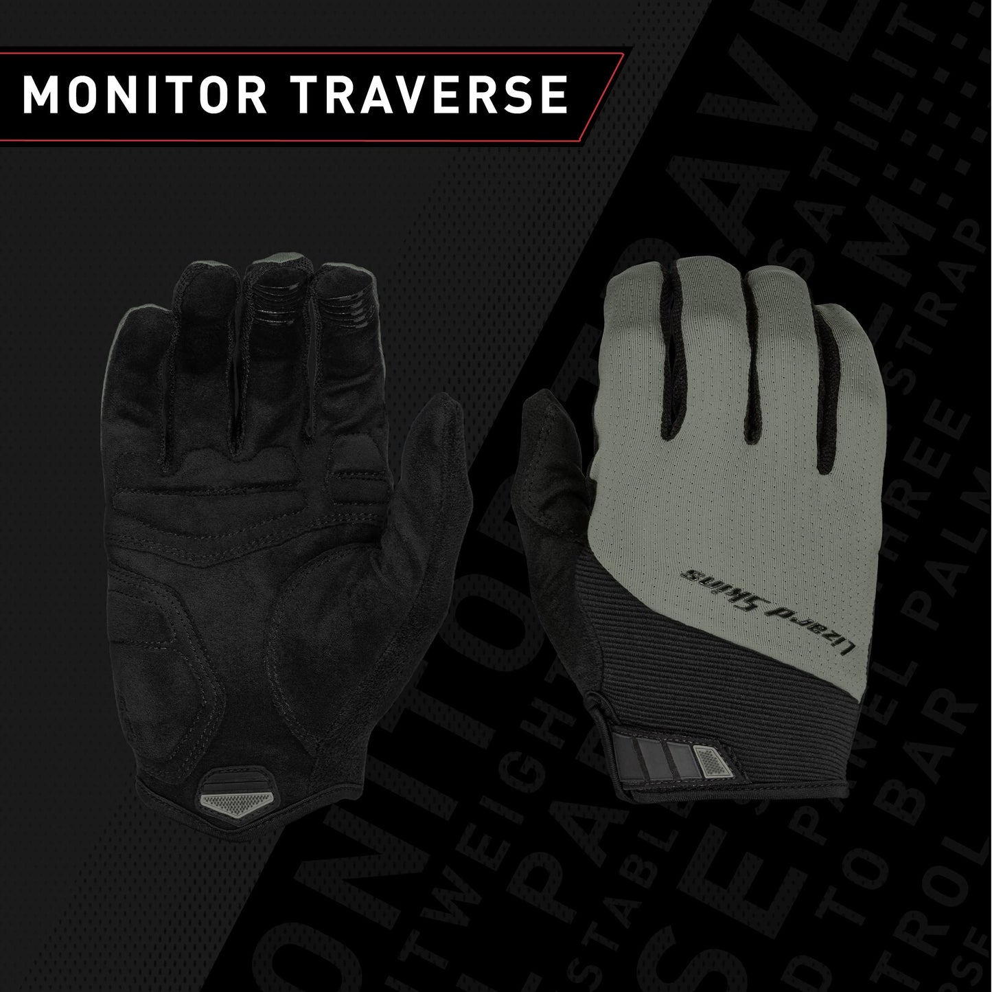 Lizard Skins Monitor Traverse Unisex Cycling Gloves – Long Finger Bike Gloves – 3 Colors