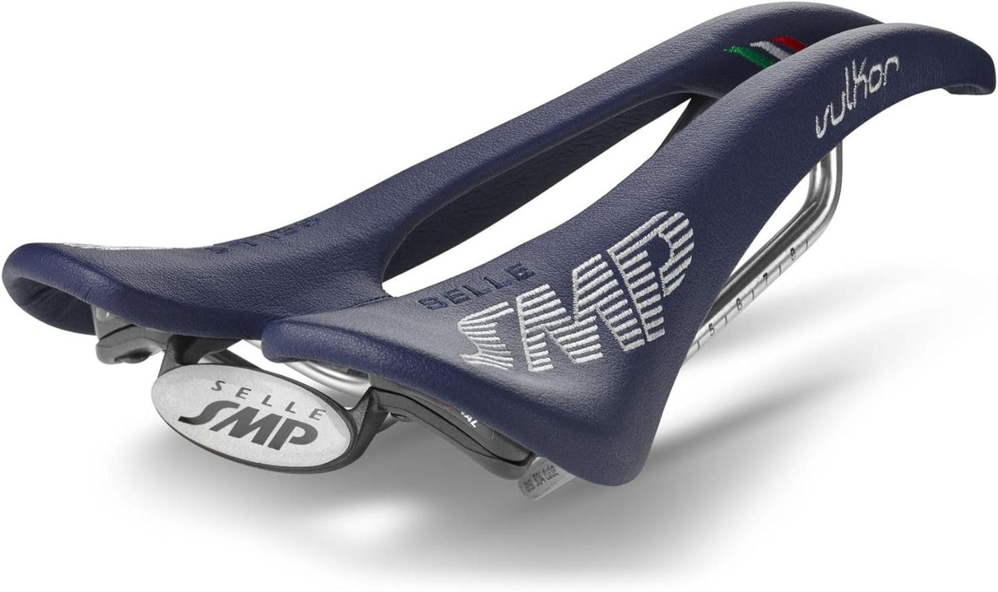 Selle SMP Vulkor Bicycle Saddle with Carbon Rails (Blue)