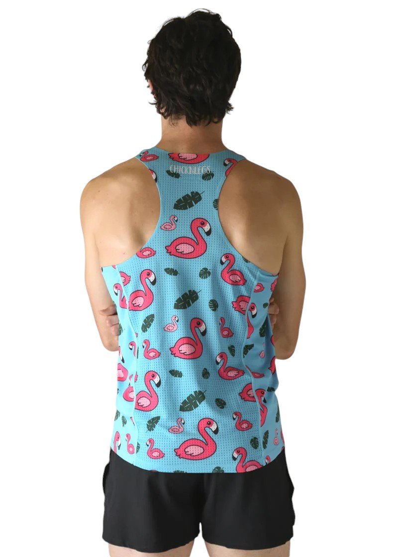 Men's Blue Flamingo Performance Singlet (XS, S, M, L, XL)