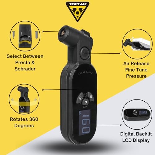 Topeak SmartGauge D2X Digital Tire Pressure Gauge - Accurate and Easy-to-Use