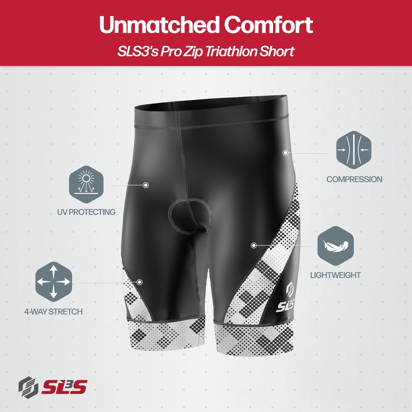 SLS3 FX Men's 8" Triathlon Shorts, Black (Small)