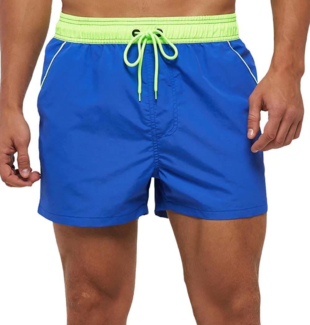Men Swimwear Shorts Male Swimming Trunks Swimsuits Man Surf Beach Swim Sports Pants Board Mesh New Summer Men's Clothing Beach Swimming Casual with Adjustable Elastic Cord