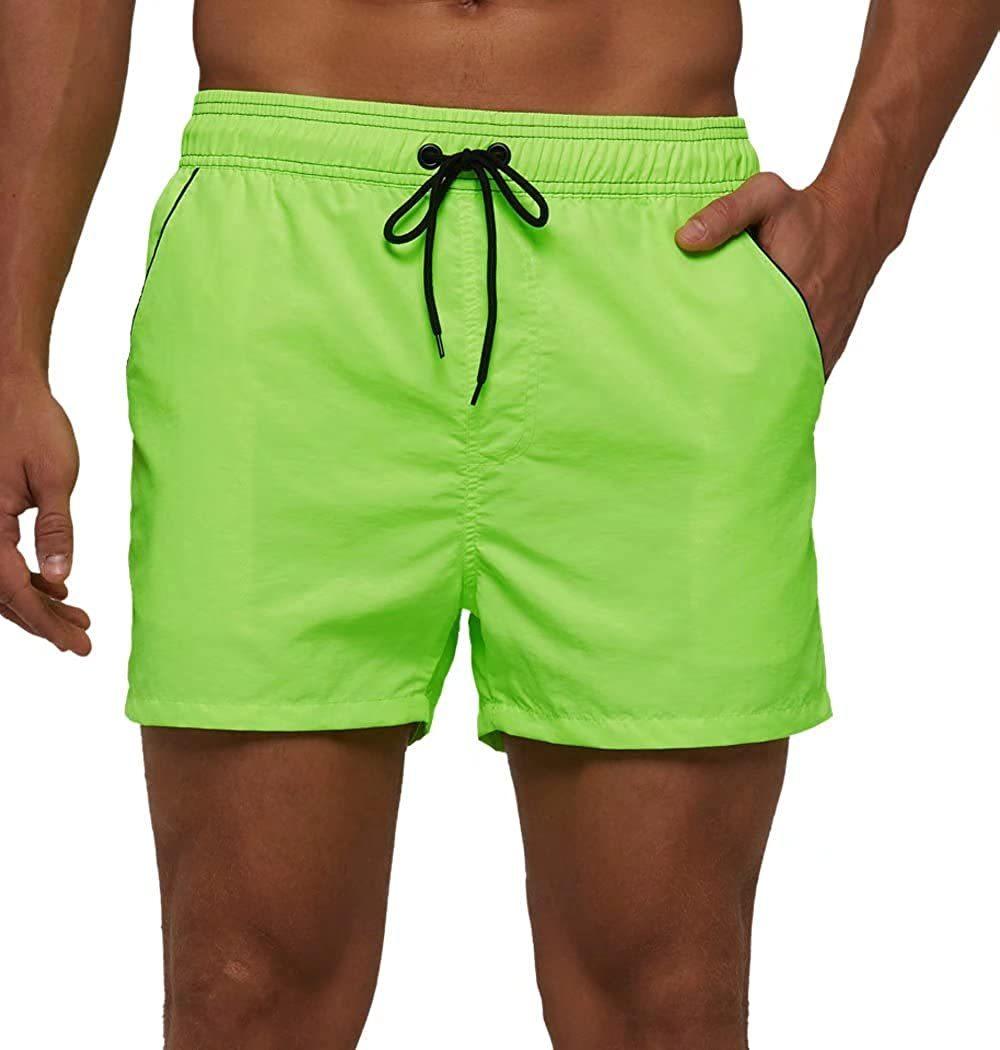 Men Swimwear Shorts Male Swimming Trunks Swimsuits Man Surf Beach Swim Sports Pants Board Mesh New Summer Men's Clothing Beach Swimming Casual with Adjustable Elastic Cord