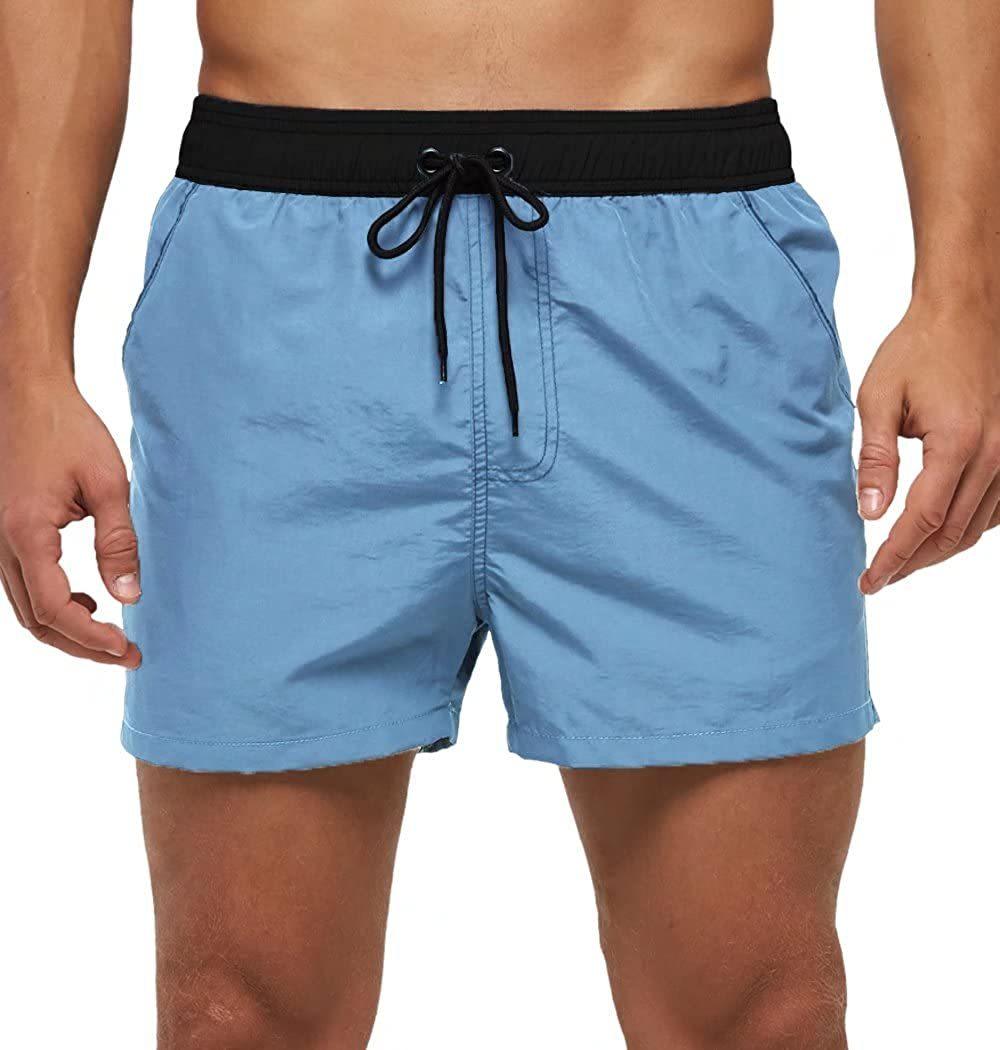Men Swimwear Shorts Male Swimming Trunks Swimsuits Man Surf Beach Swim Sports Pants Board Mesh New Summer Men's Clothing Beach Swimming Casual with Adjustable Elastic Cord