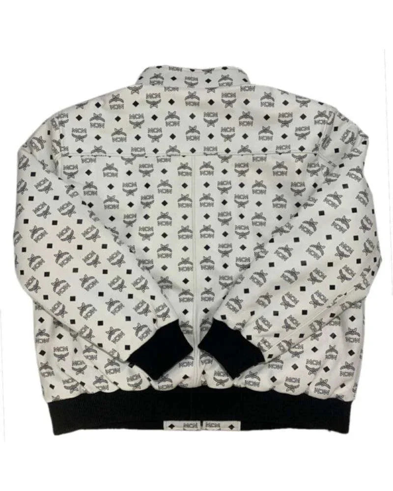 MCM Leather Printed Bomber Jacket