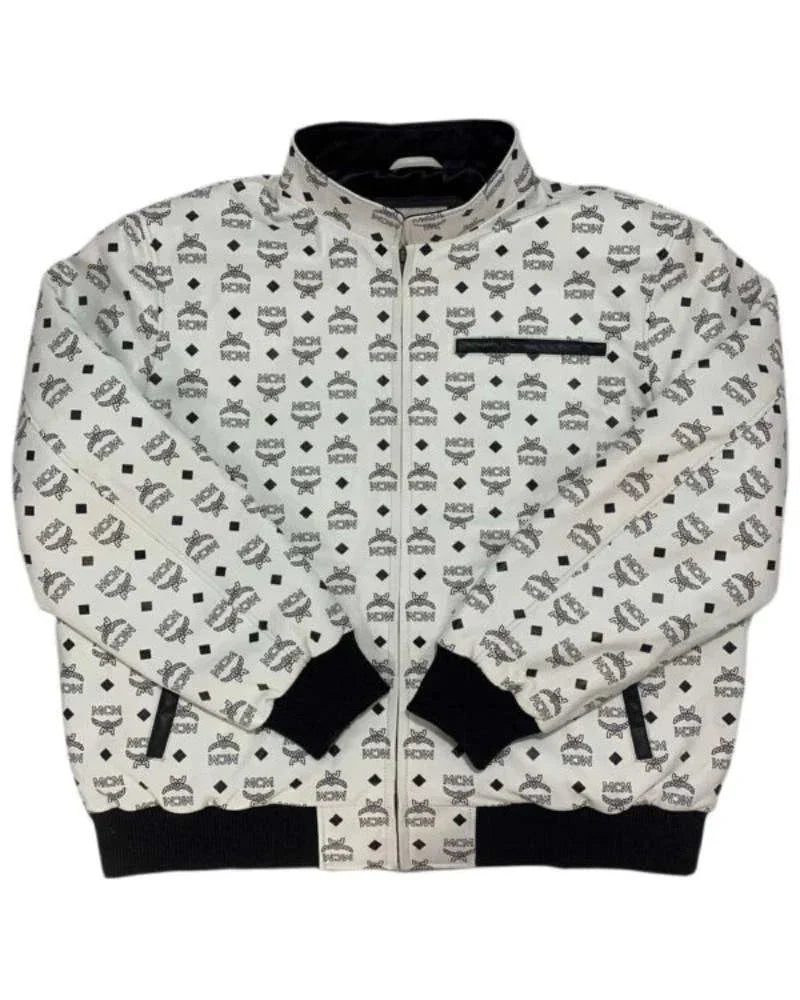 MCM Leather Printed Bomber Jacket