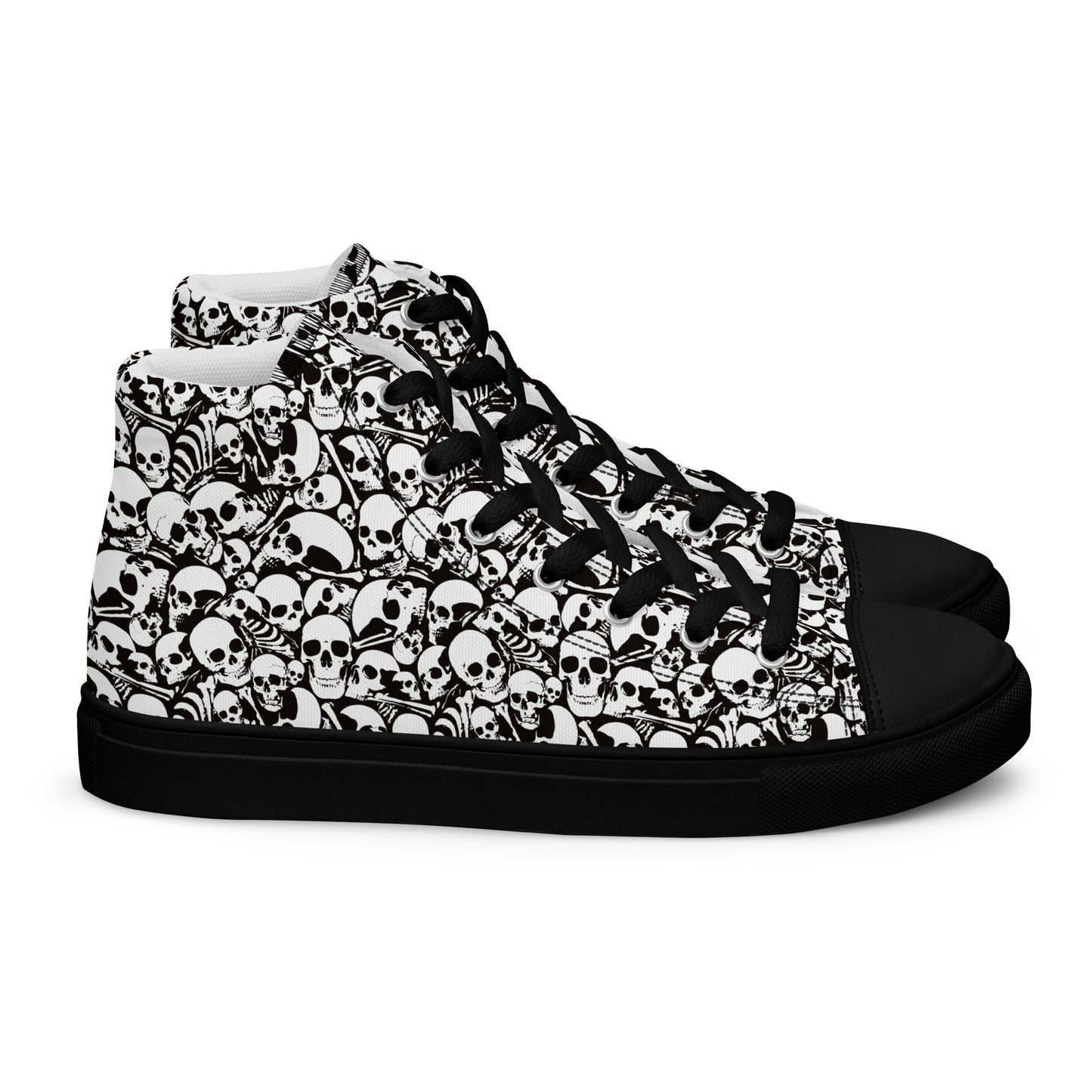 Skull and Bones Ossuary Men’s High Top Canvas Shoes