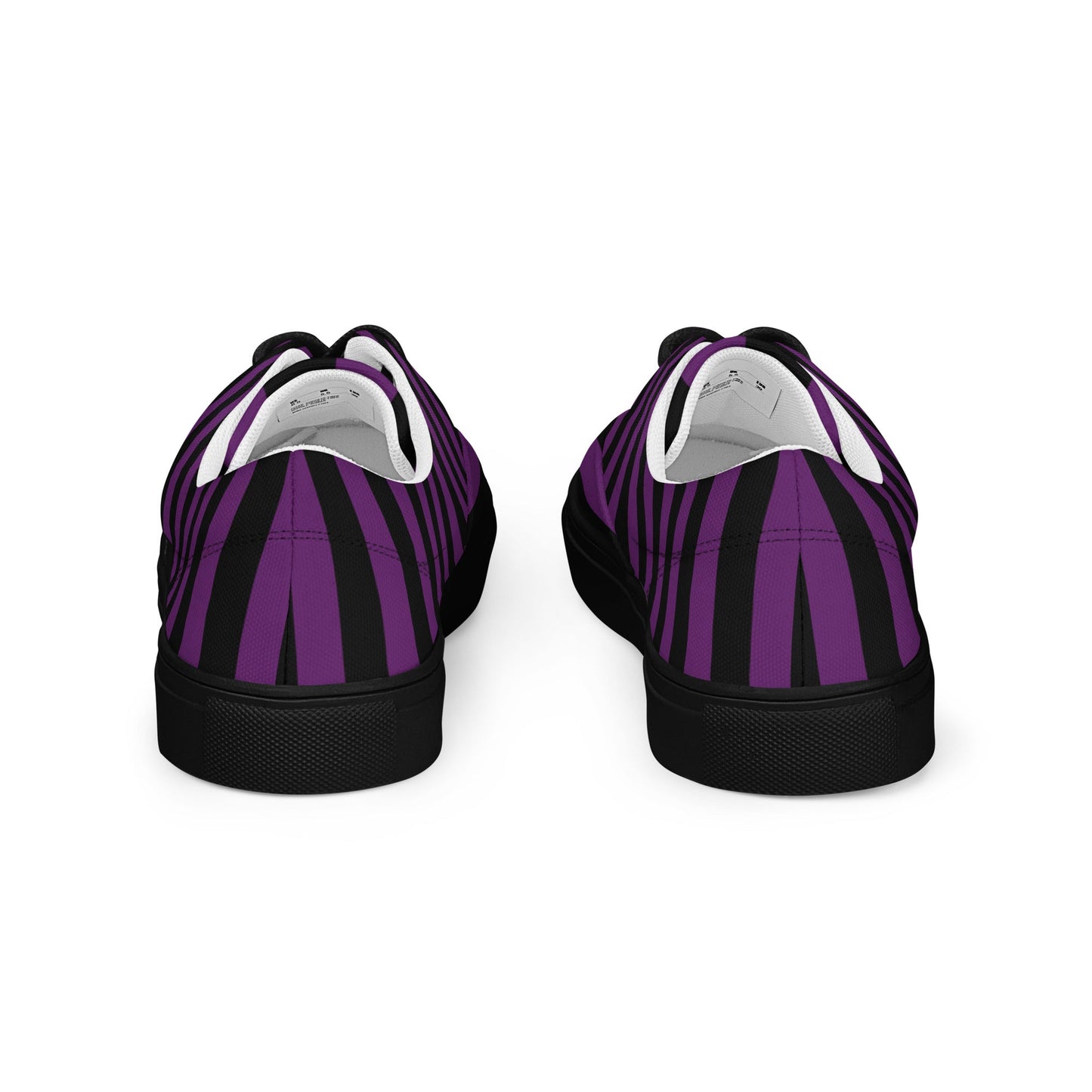 Black and Purple Striped Men’s Lace-up Canvas Shoes