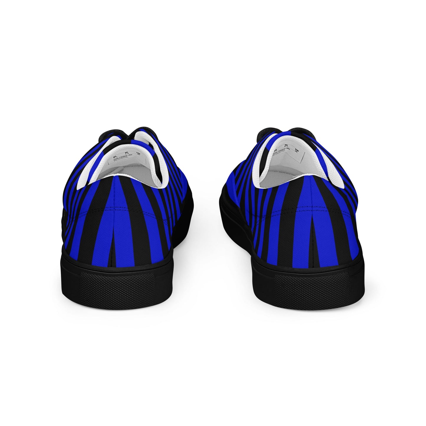 Black and Blue Striped Men’s Lace-up Canvas Shoes