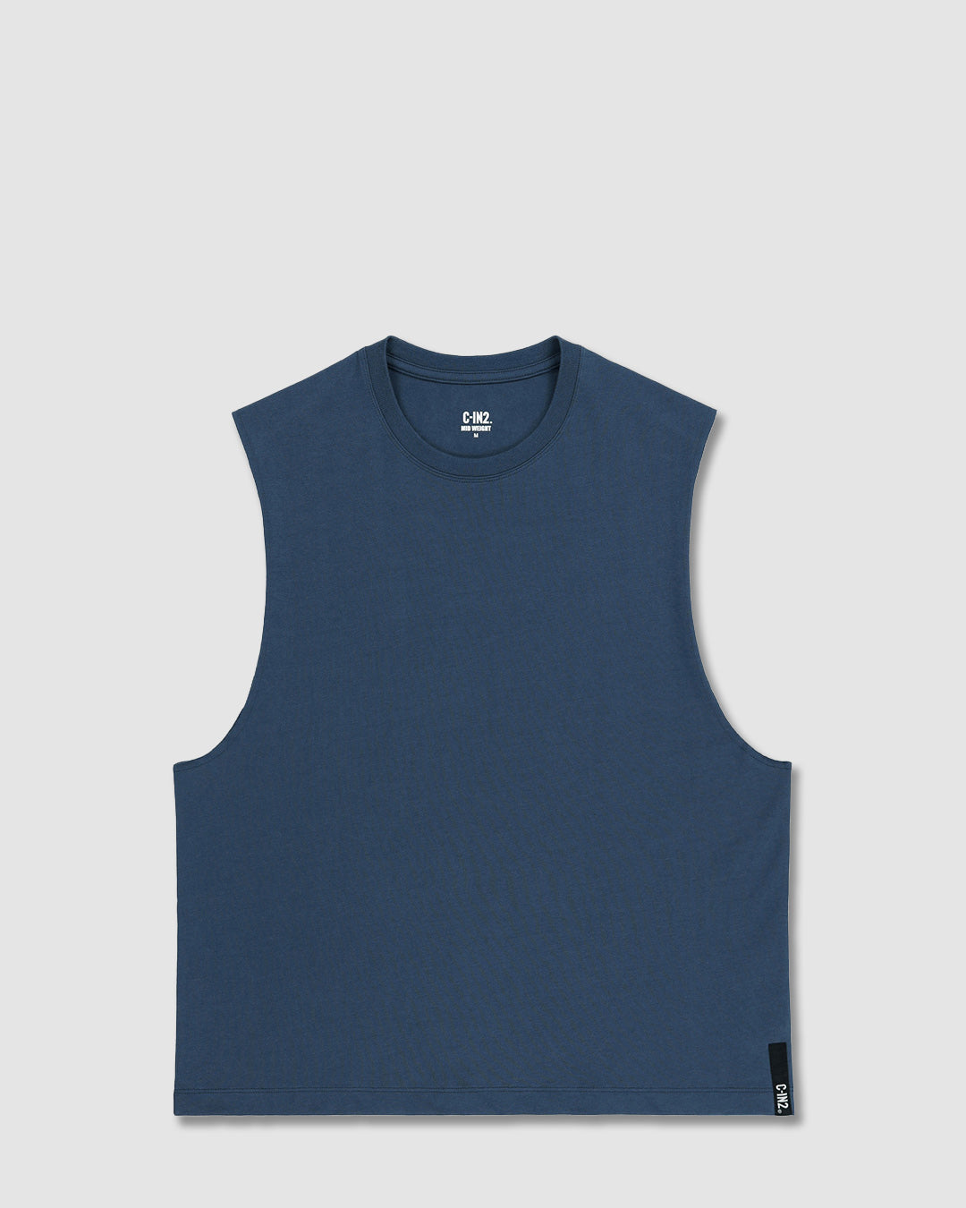 Mid Weight Cropped Sleeveless Denim Blue