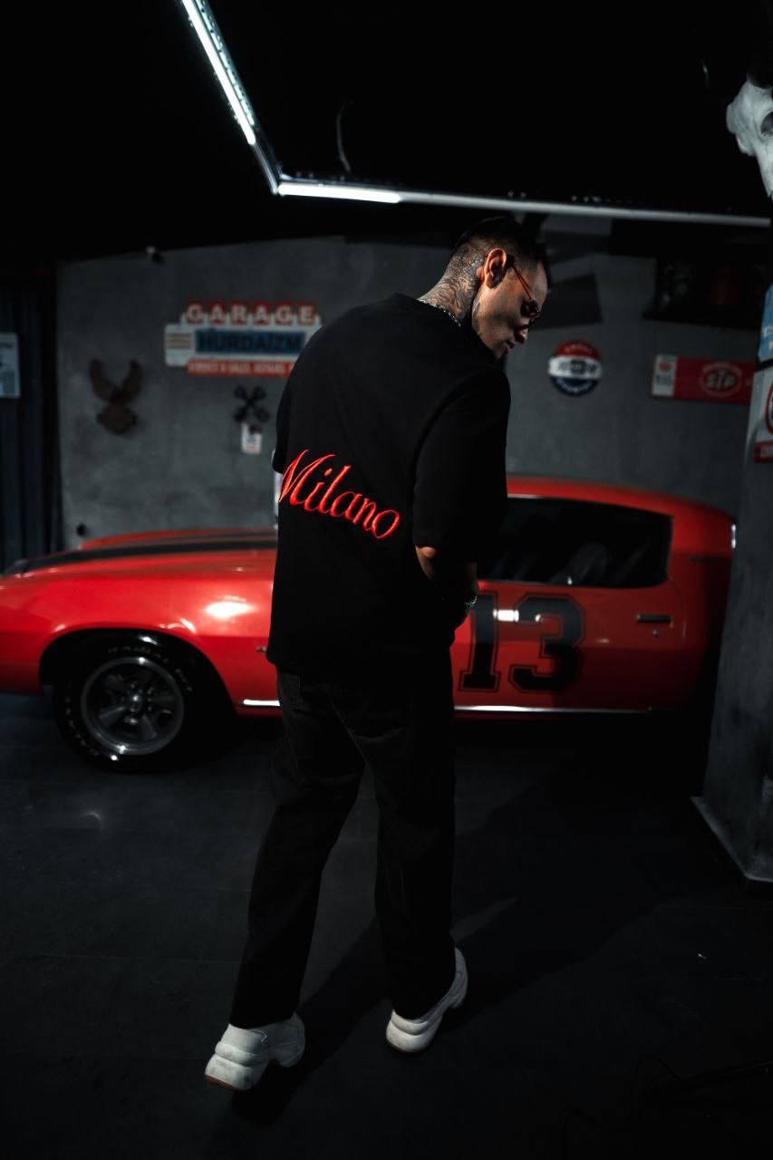 Men's Oversize 'Milano' Embroidered T-Shirt - Streetwear Designer Tee