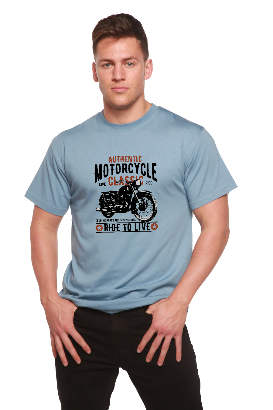 Motorcycle Classic Men's Bamboo Viscose/Organic Cotton Short Sleeve Graphic T-Shirt