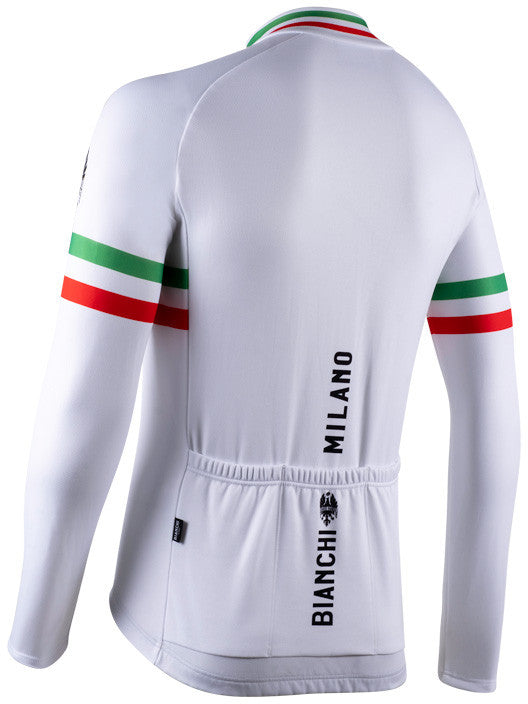 Bianchi Milano Leggenda Storia Men's L/S Cycling Jersey (White) M, 2XL