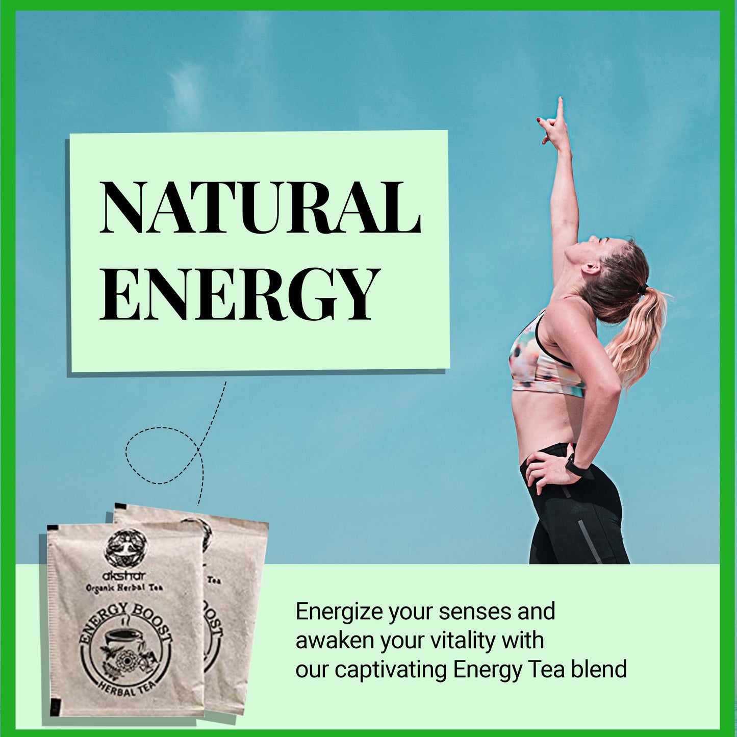 Energy Boost Tea (80 Tea Bags) Blend of Marigold (Calendula Flower) Moringa (Oleifera) Peppermint, Hibiscus Tea Energy Tea Caffeine Free