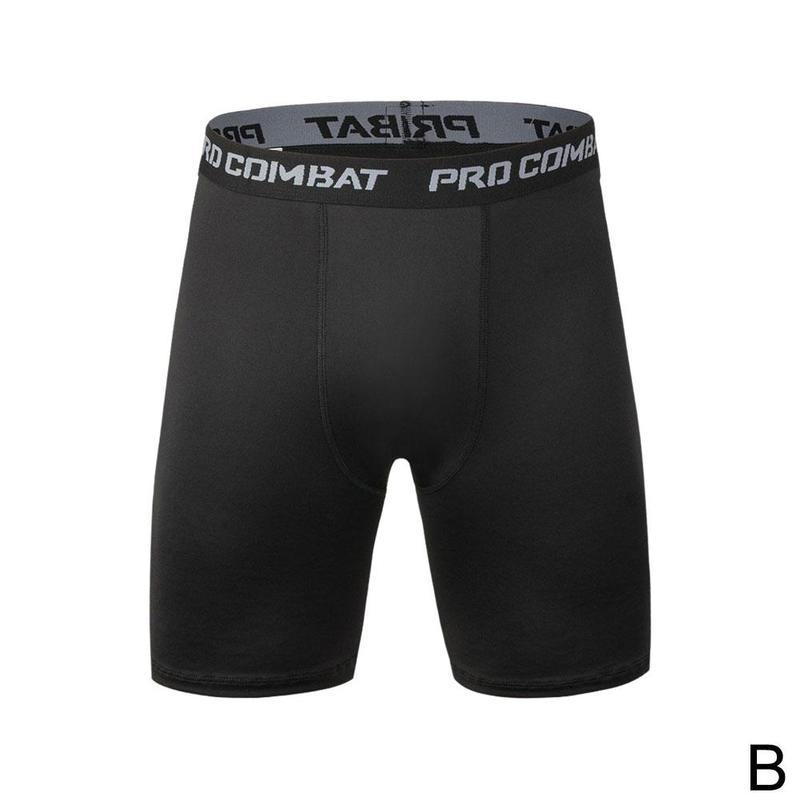New Male Fitness Quick-Drying Tight Shorts Elastic Compression Leggings Training Pants Men Running Shorts Comfort Black Gray Mens Running Compression Pants Workout Cool Quick Dry Sports Shorts for Running Athletic Underwear