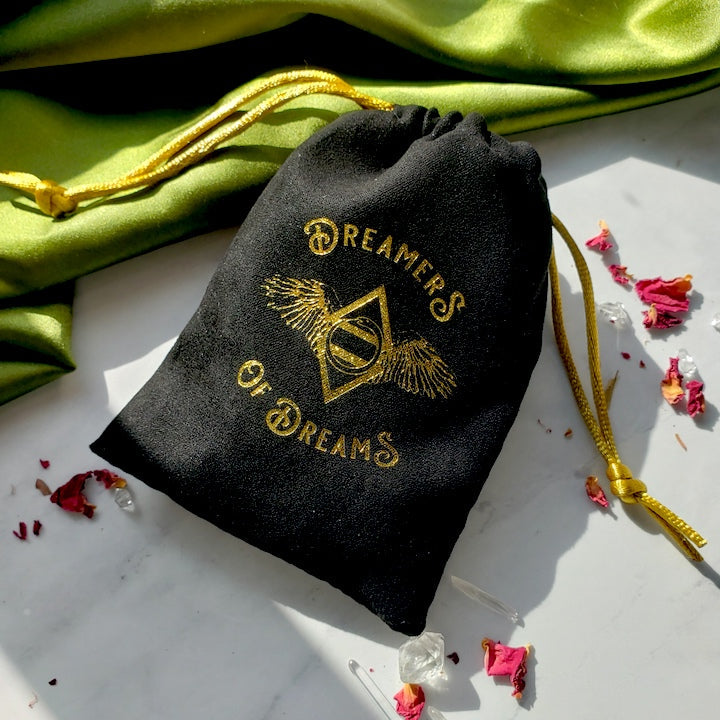 Brass Isis and Herkimer Chain Earrings