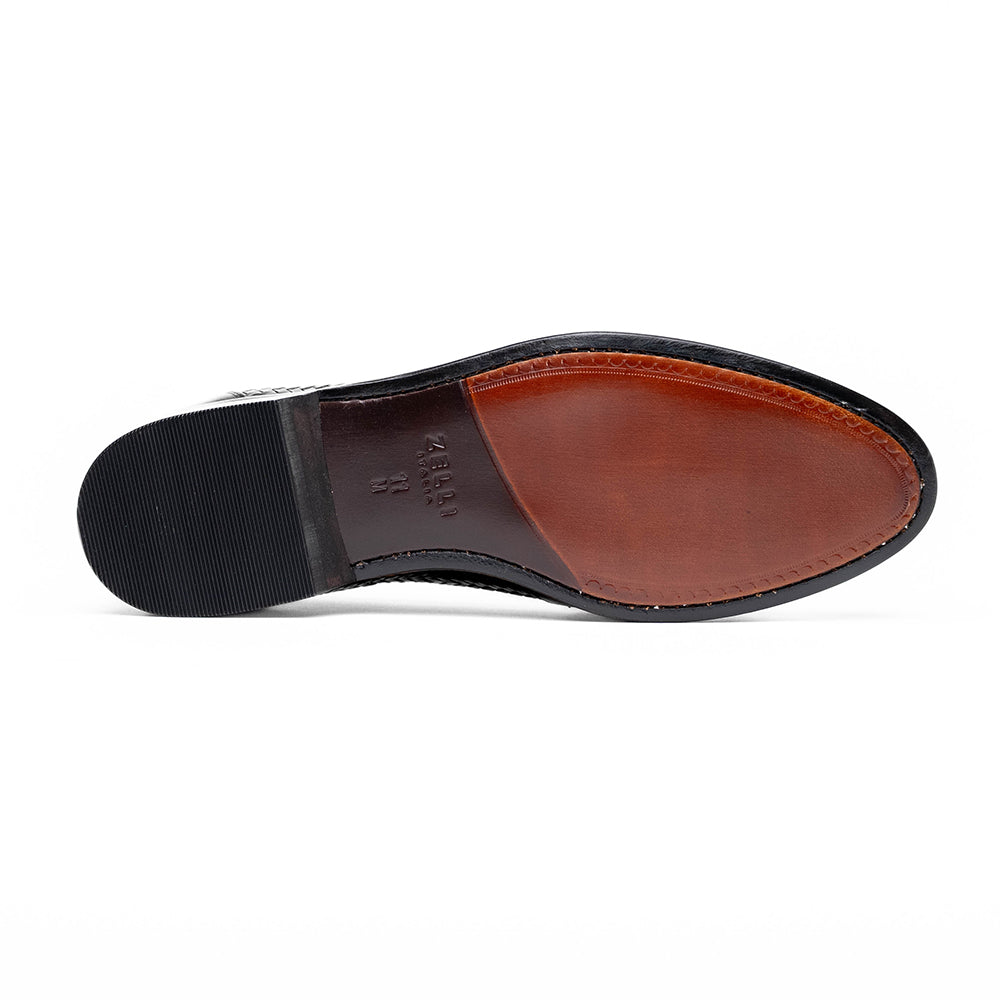 15-585-BLK NICOLA Italian Calfskin Basketweave, Black