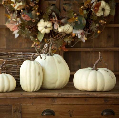 Park Hill Full Moon Faux Pumpkin Collection, Set of 5 - NEW
