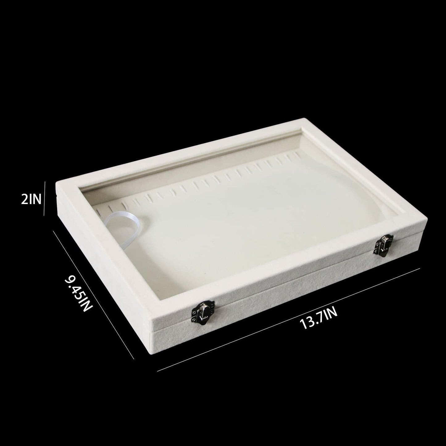 20 Hooks Necklace Organizer Holder Display Case Box, Jewelry Storage - Beige