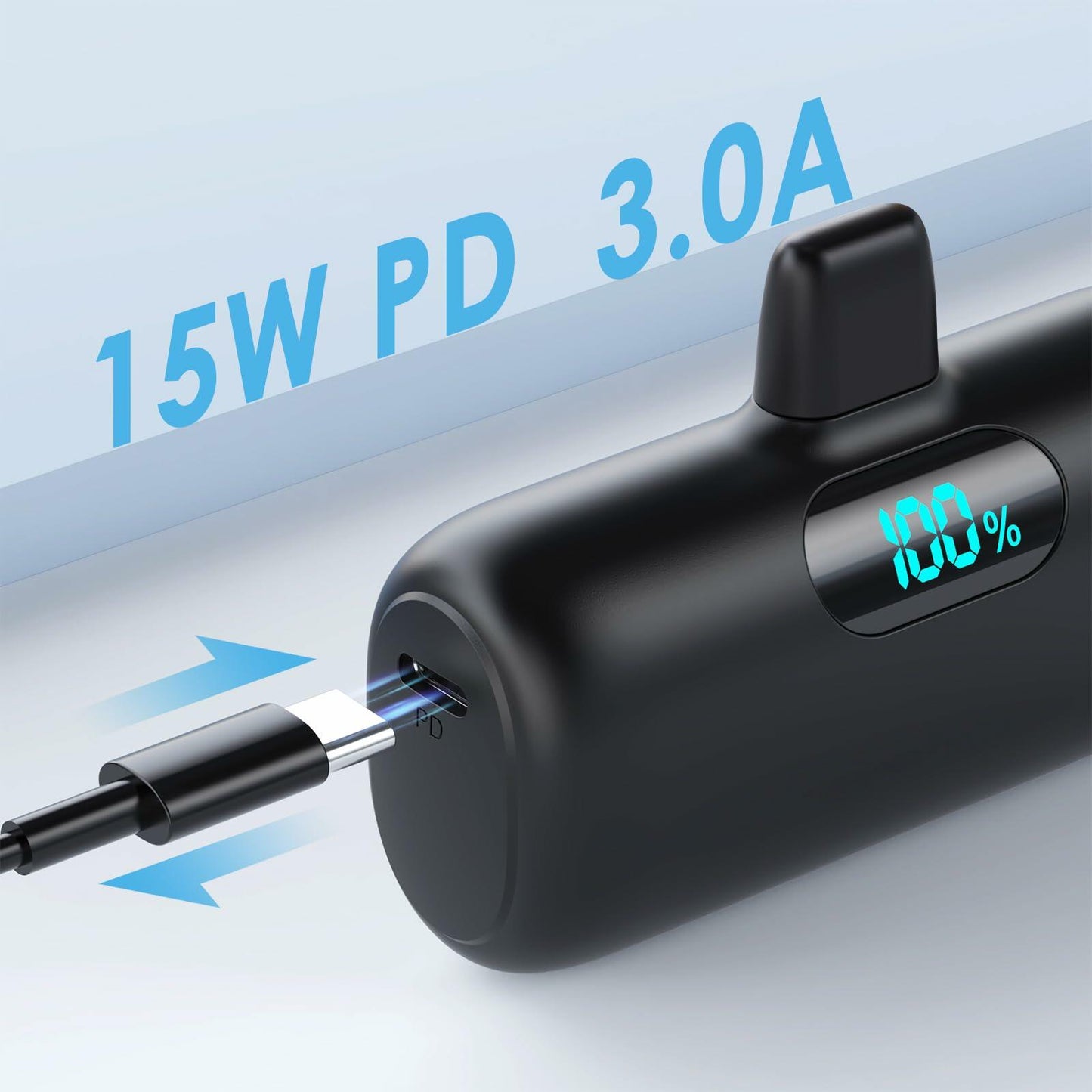 2-Pack Small Portable Chargers for iPhone, 5000mAh PD Fast Charging Power Bank