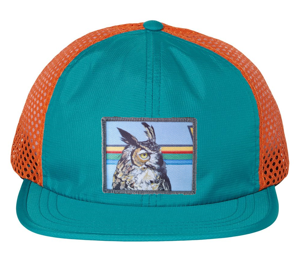 Wide Set Mesh Cap Orange/ Teal
