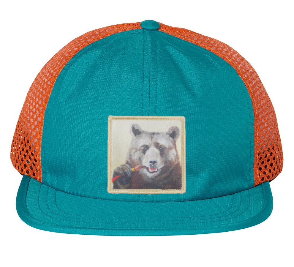 Wide Set Mesh Cap Orange/ Teal