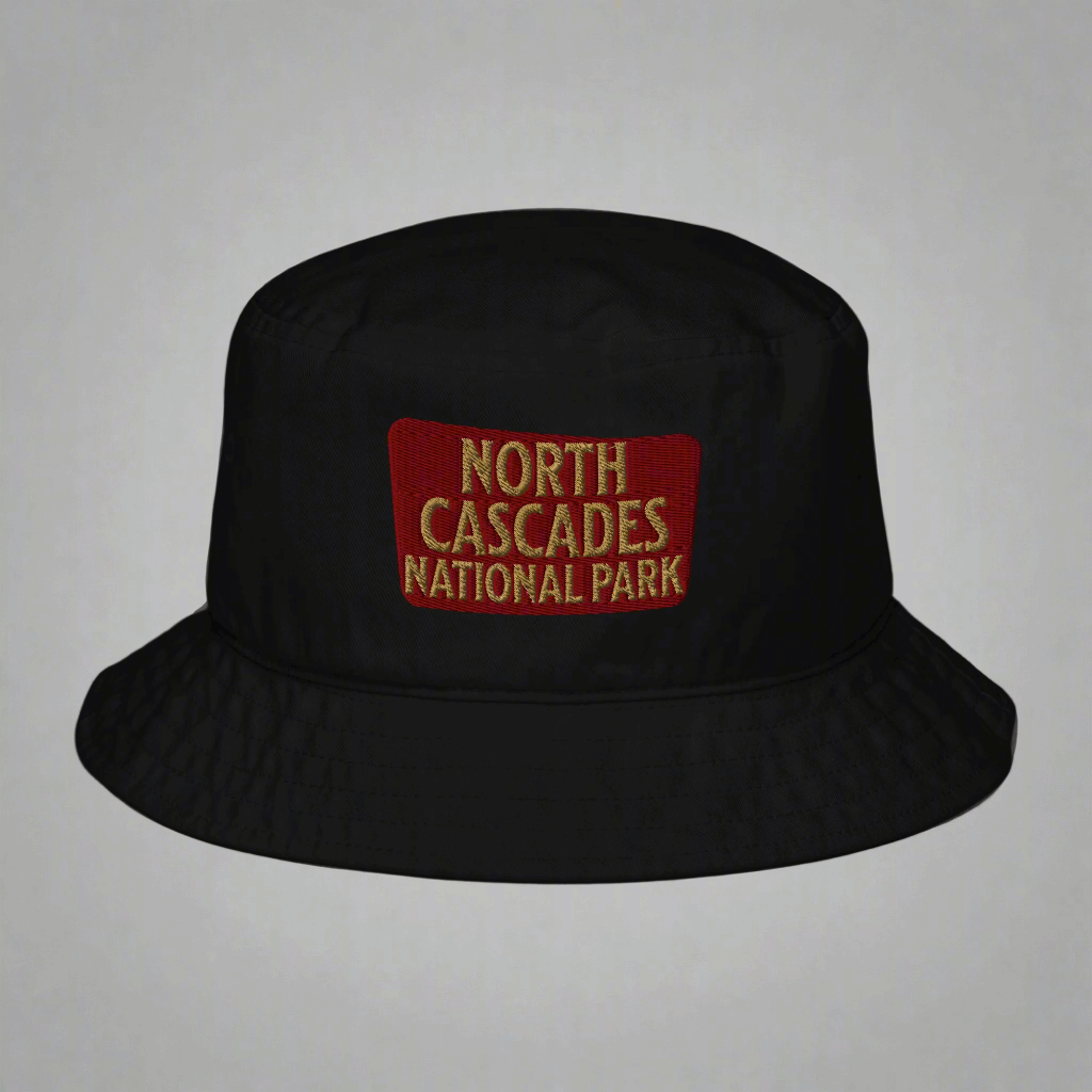 North Cascades National Park Organic Embroidered Bucket Hat