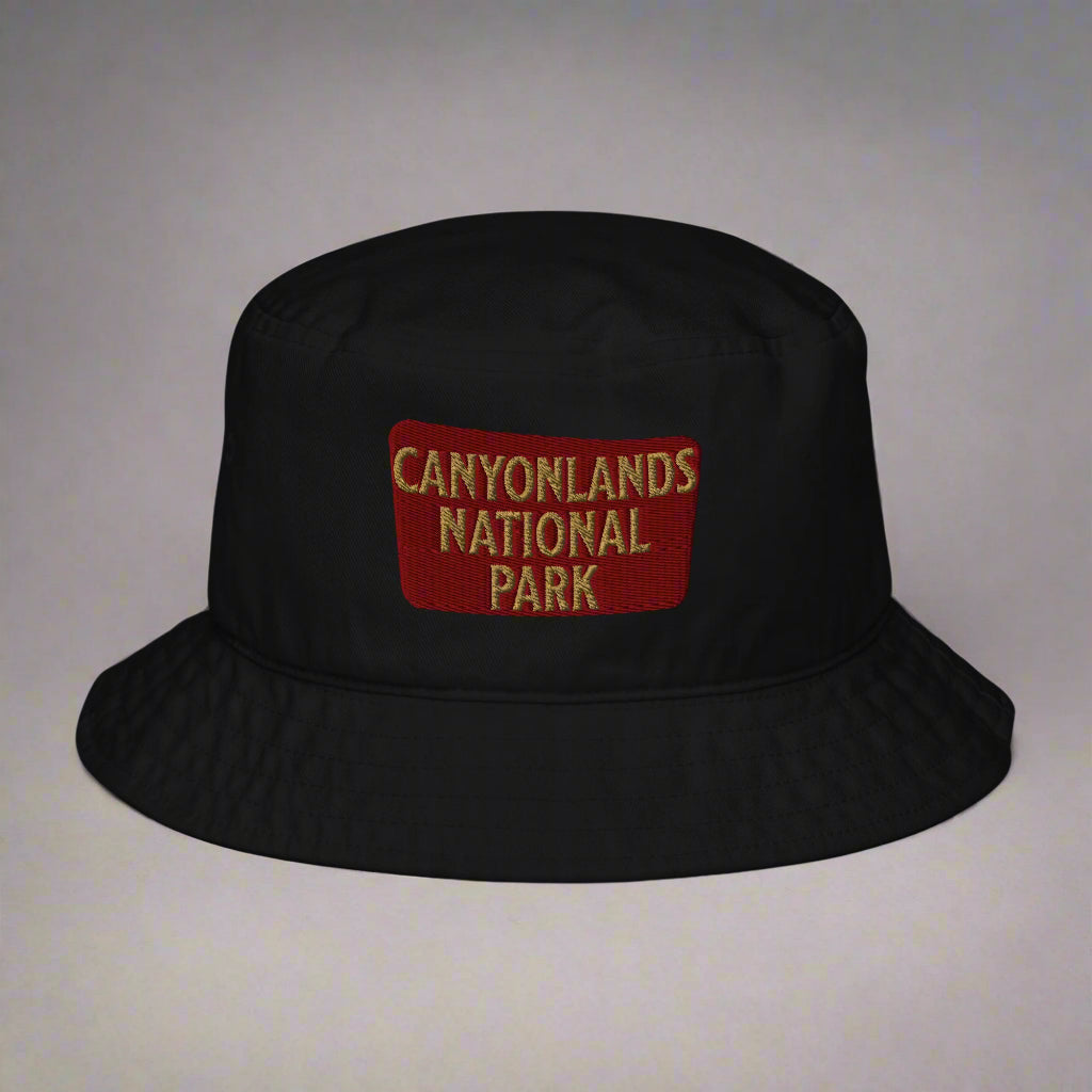 Canyonlands National Park Sign Embroidered Organic Bucket Hat
