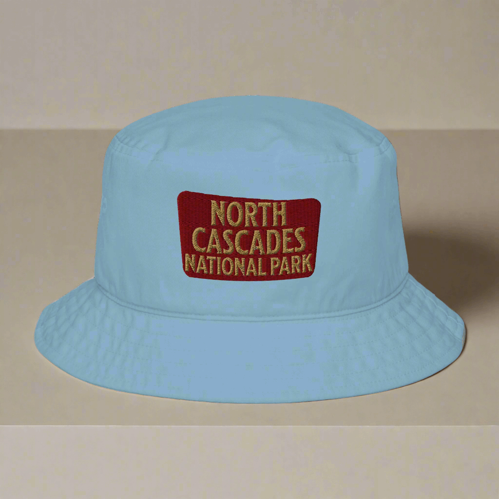 North Cascades National Park Organic Embroidered Bucket Hat