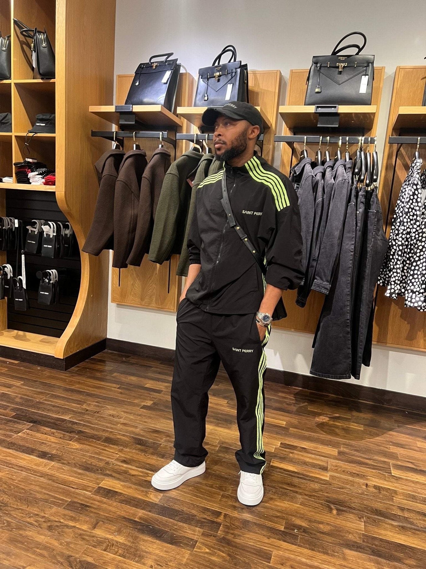 Otis Track Jacket and Pants - Black & Neon