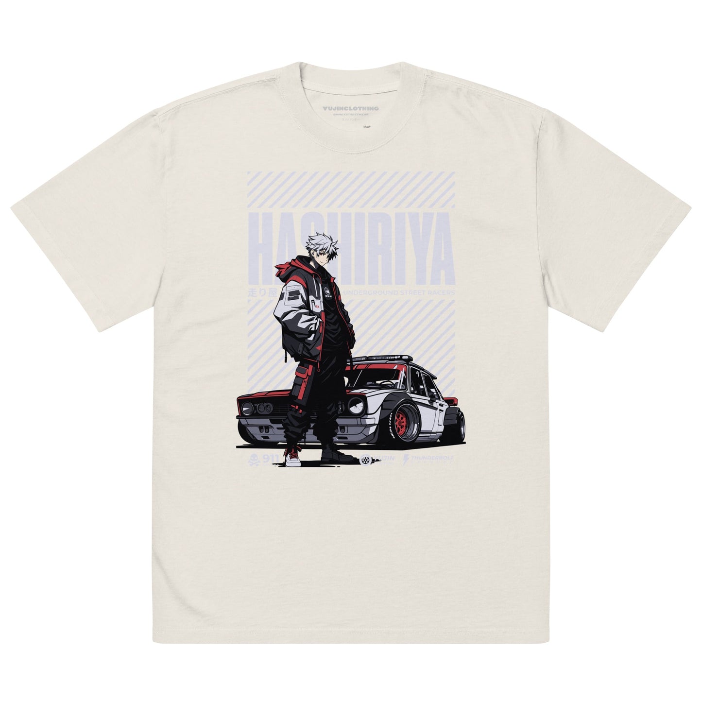 Hashiriya Oversized Faded Car T-Shirt