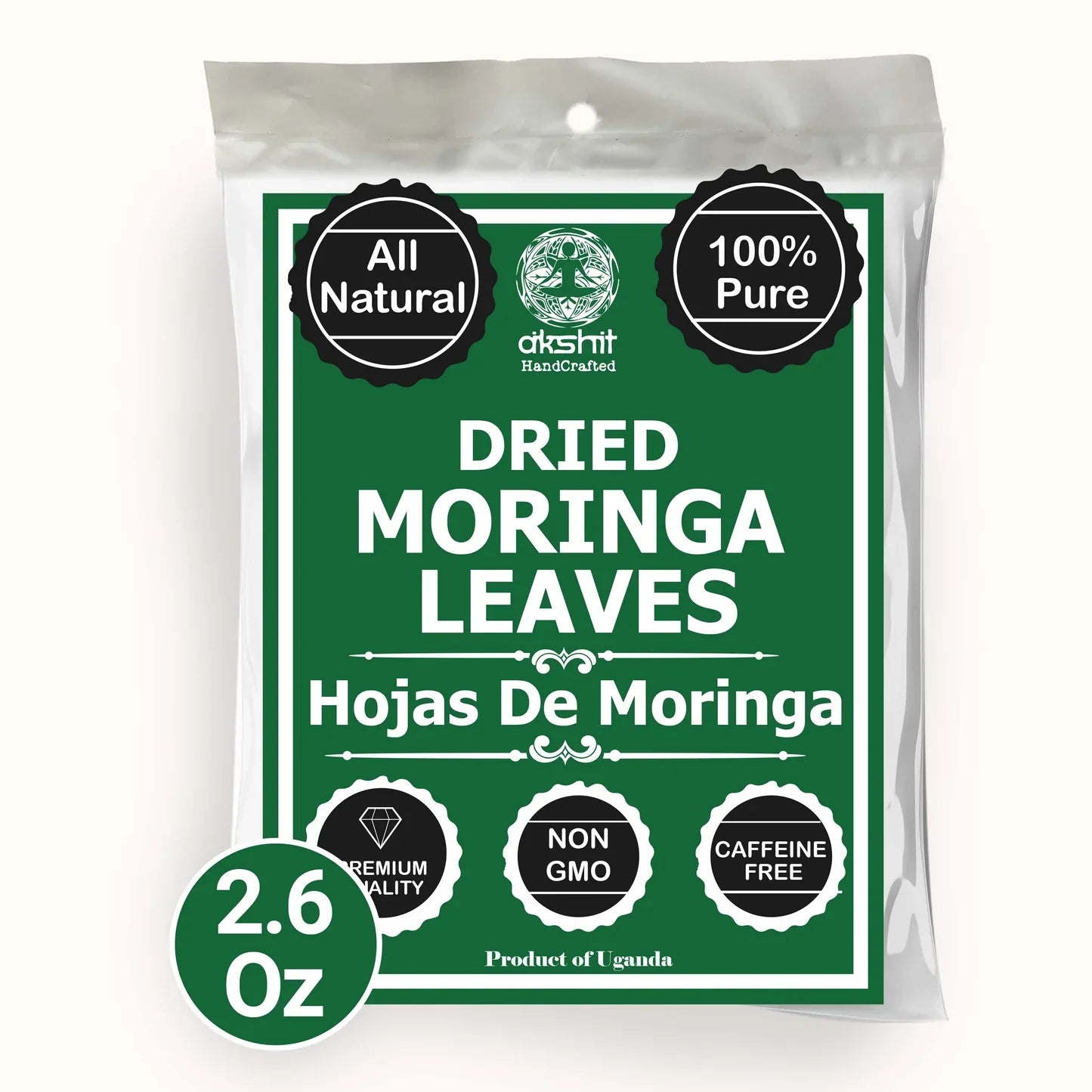 Akshit Moringa (Oleifera) Tea Leaves – Herbal Tea, 100% Natural Moringa Leaves, Boosts Energy & Immunity - 2.6 oz