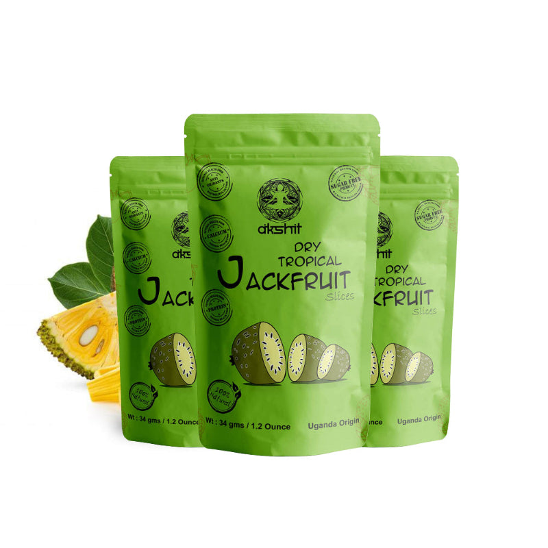 Akshit  Dried Jackfruit slices |  Dehydrated Jackfruit | Gluten-Free | Dry Jackfruit Slices | NON-GMO | 3.6 oz ( 3 Count)