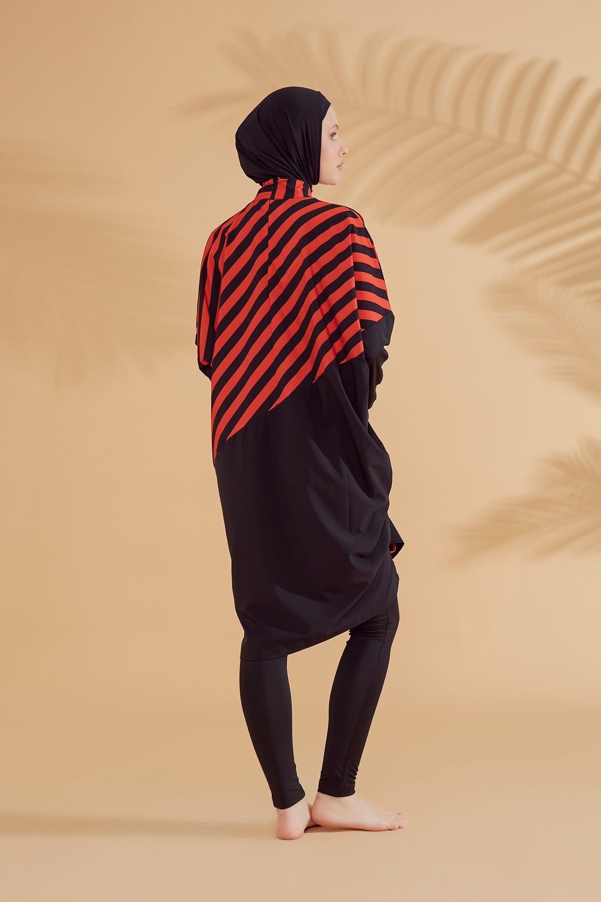 Woven Black Burkini Modest Swimwear M2307