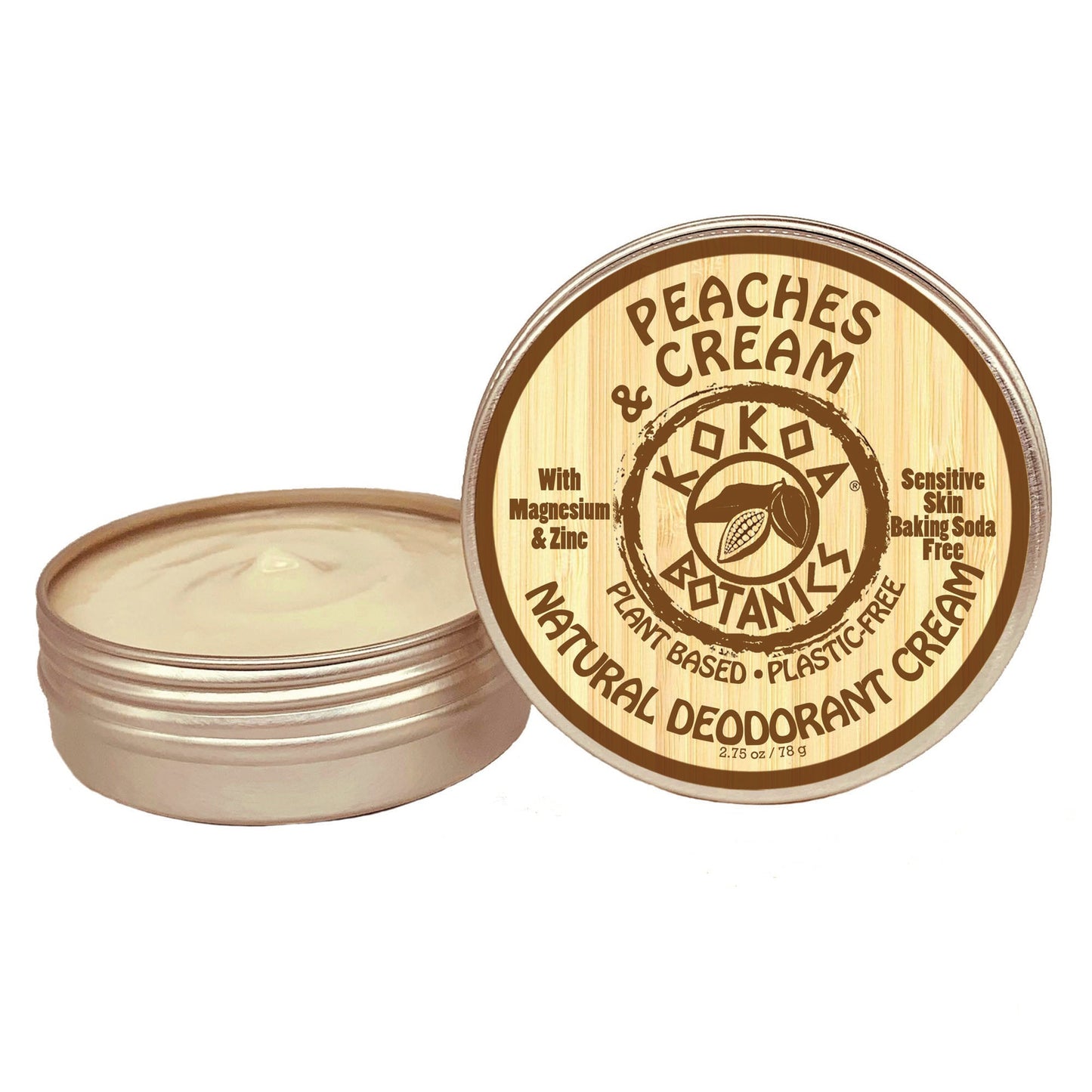 Peaches and Cream - Natural Deodorant Cream - Baking Soda Free - 2.5 oz