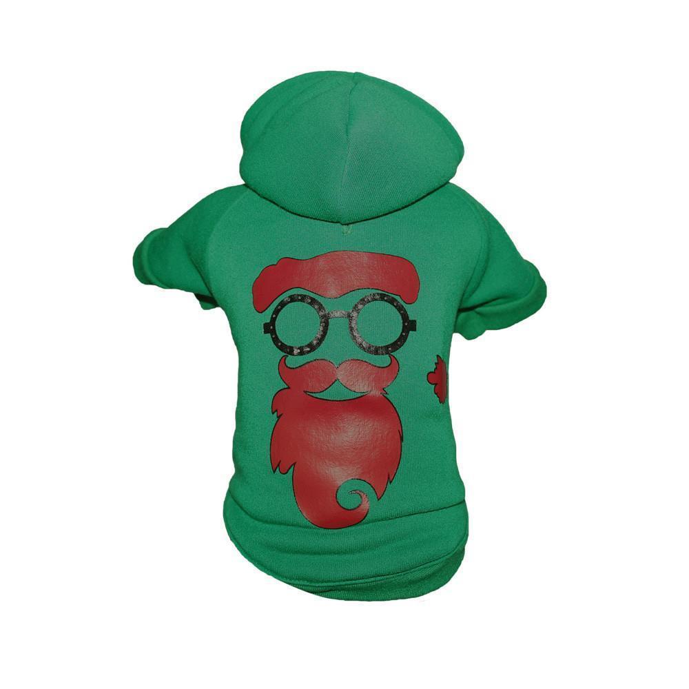 Pet Life ® LED Lighting 'Cool Santa Shades' Hooded Dog Costume Sweater w/ Included Batteries