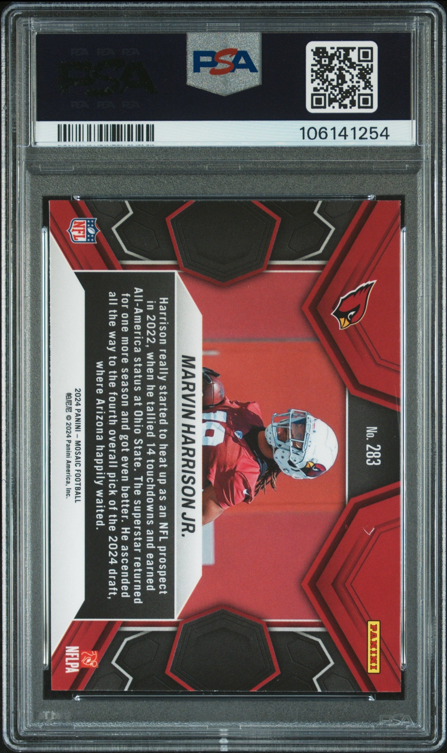 Graded 2024 Panini Mosaic Marvin Harrison Jr #283 Rookie RC Football Card PSA 10 Gem Mint
